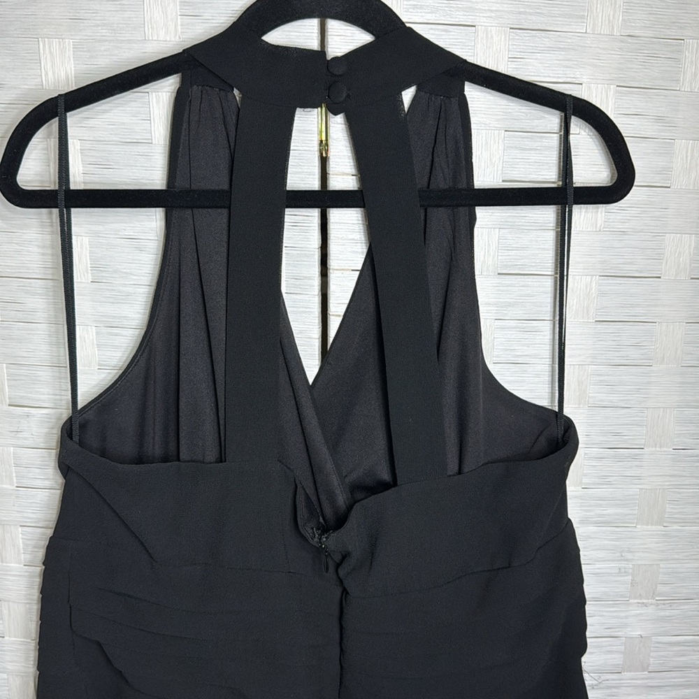 Scarlett Women’s Basic Black Halter Y2K Waist Pleating Swing Dress Size 16W - Picture 6 of 12
